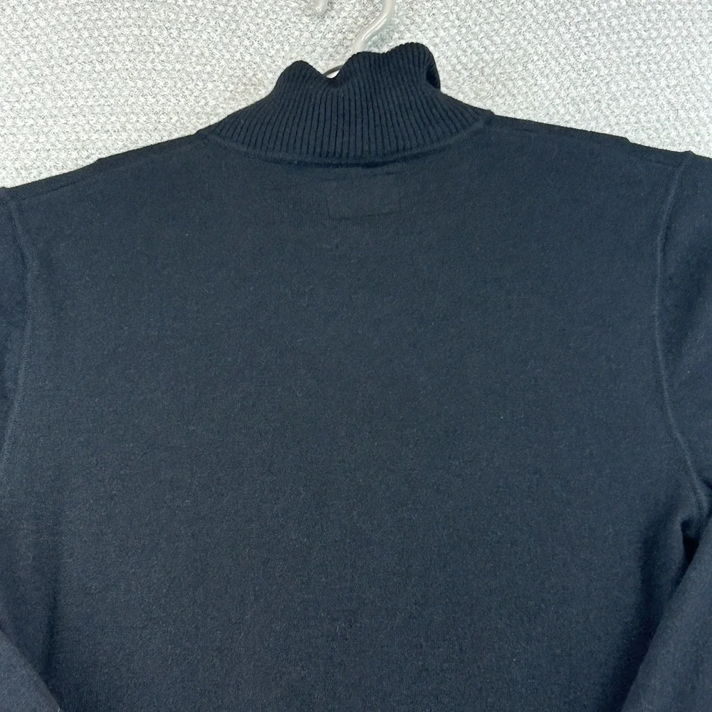 The North Face Sweater Mens Medium Black‎ Wool Blend Pullover 1/4 Zip Hike Camp